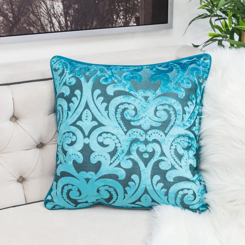 Hailey Modern Velvet 20" Square Decorative Throw Pillow