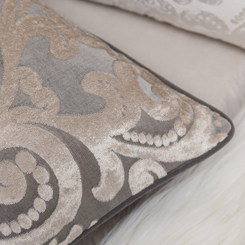 Hailey Modern Velvet 20" Square Decorative Throw Pillow