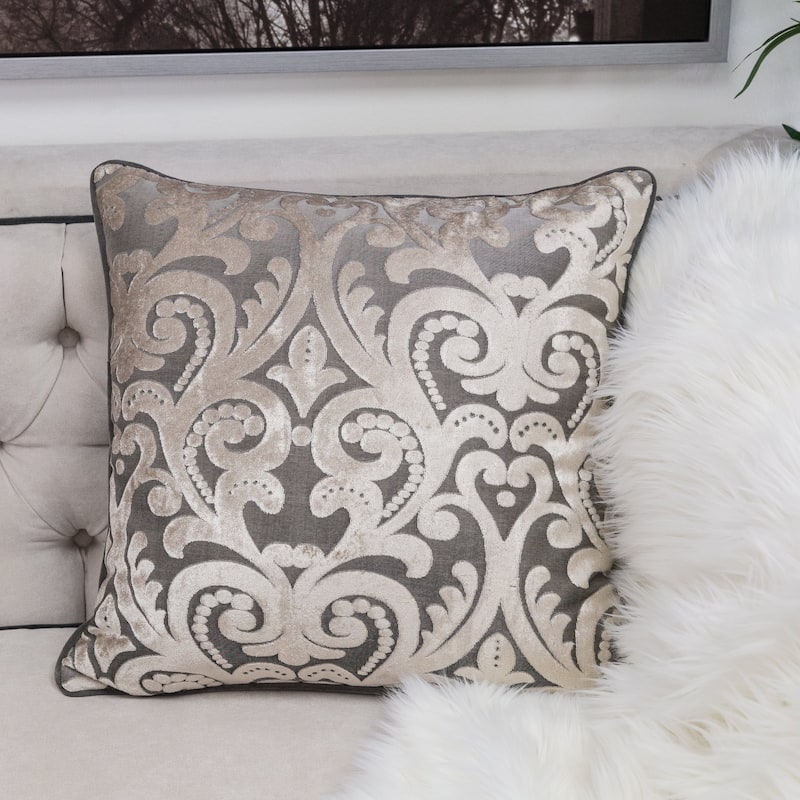 Hailey Modern Velvet 20" Square Decorative Throw Pillow
