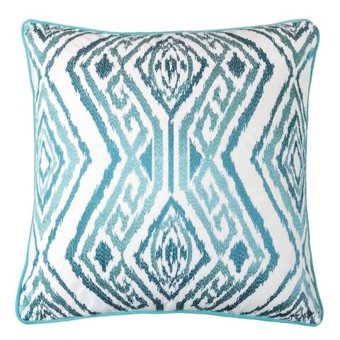 Jessie Ikat Embroidery 20" Square Decorative Throw Pillow
