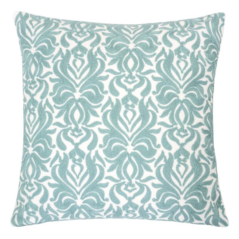 Riley Cotton 20" Square Decorative Throw Pillow - Spa