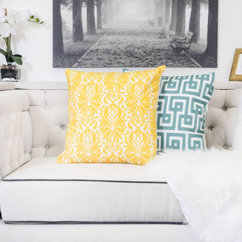 Riley Cotton 20" Square Decorative Throw Pillow