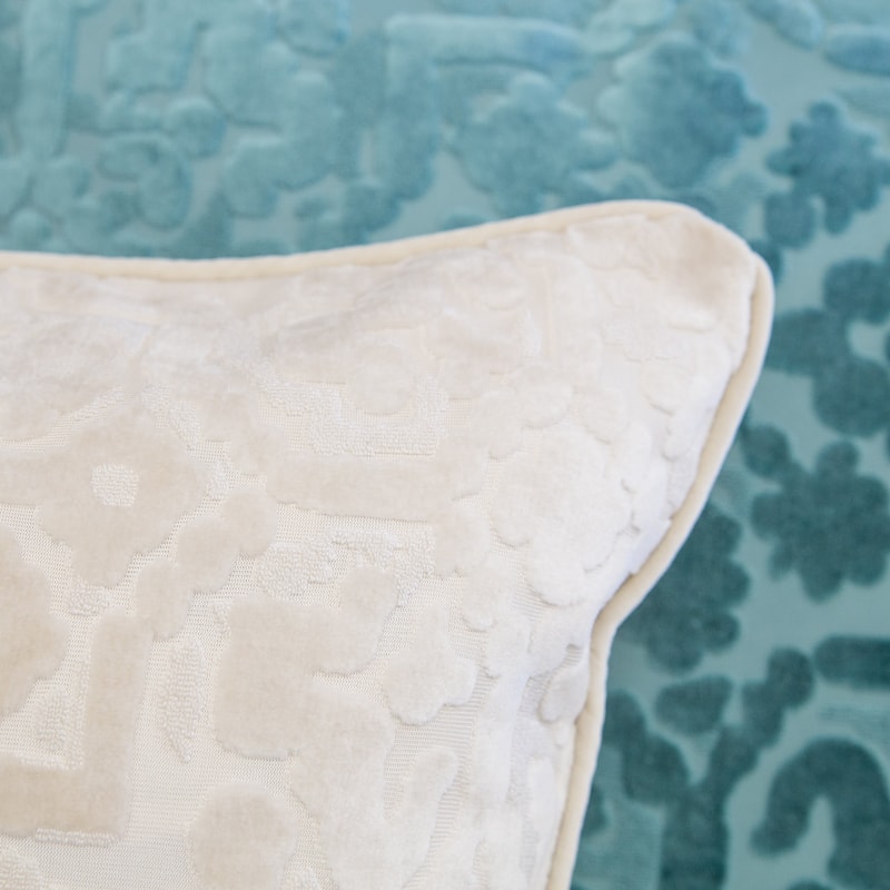 Iris Modern Cut Velvet 12"X20" Rectangle Decorative Throw Pillow