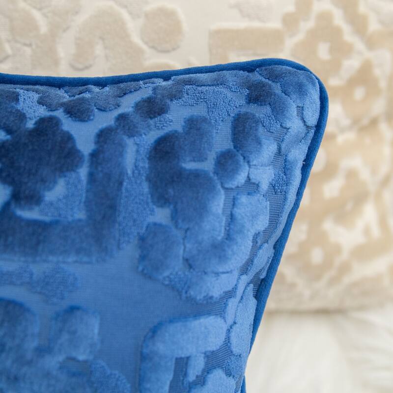 Iris Modern Cut Velvet 12"X20" Rectangle Decorative Throw Pillow