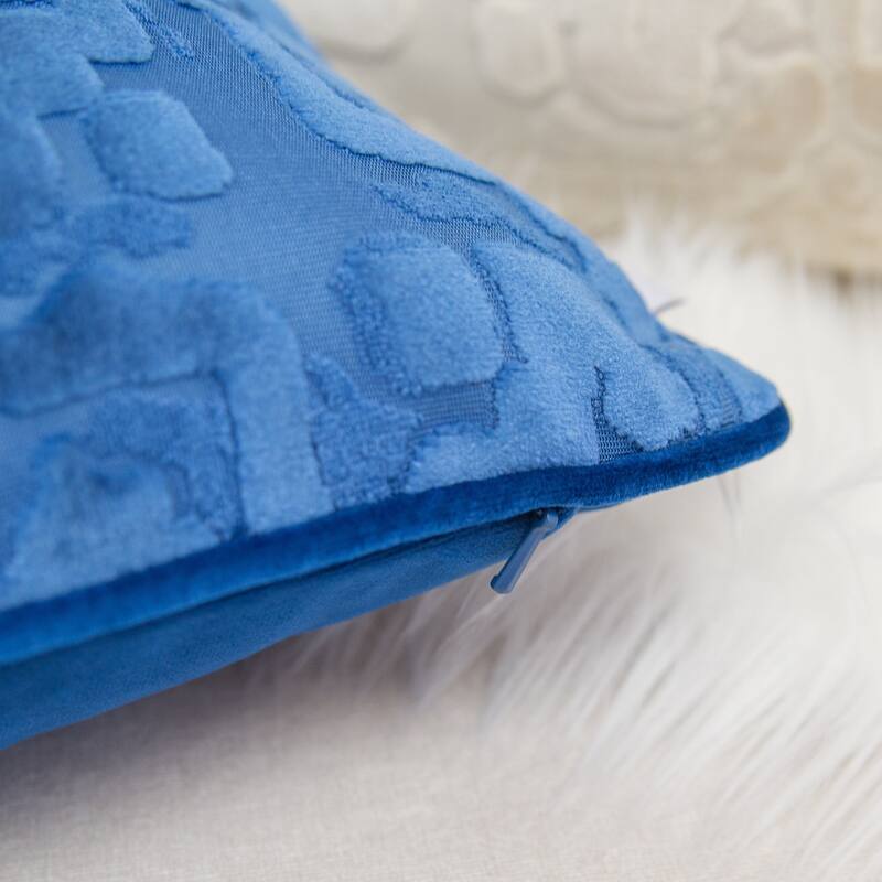 Iris Modern Cut Velvet 12"X20" Rectangle Decorative Throw Pillow