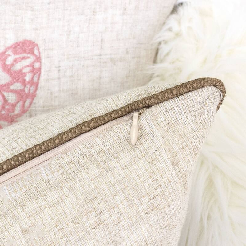 Lilly Embroidered Linen 20" Square Decorative Throw Pillow