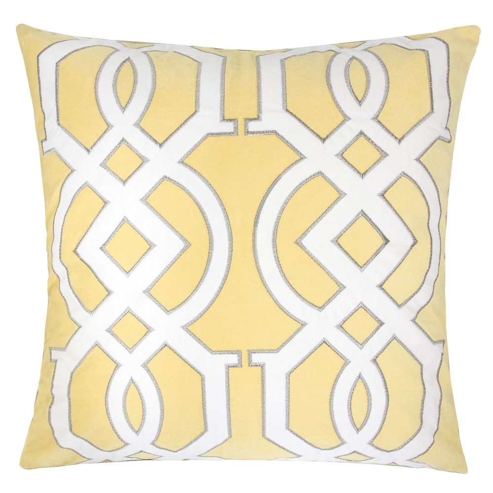 Applique Velvet 20" Square Decorative Throw Pillow