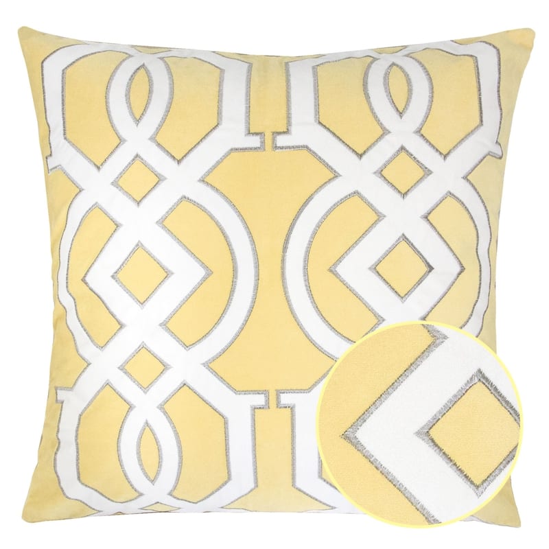 Applique Velvet 20" Square Decorative Throw Pillow