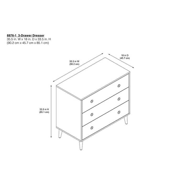 The Novogratz Harper 3-Drawer Storage Dresser Organizer