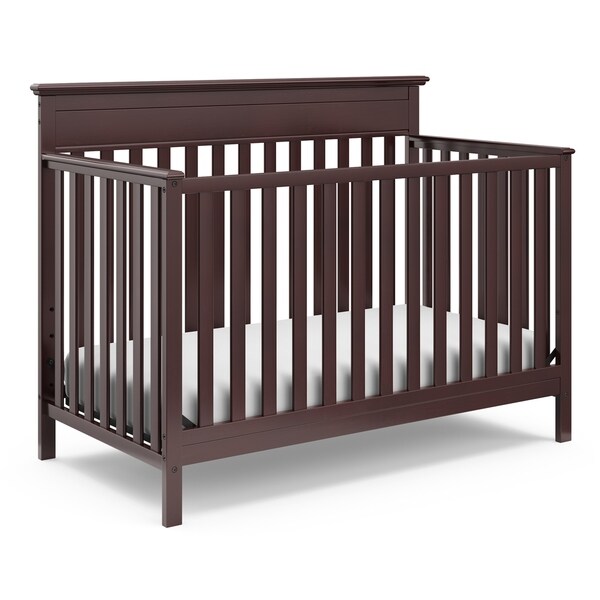 grey crib and changing table set