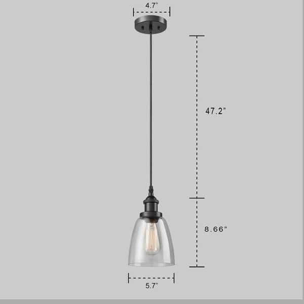 Shop Mini Glass Bell Oil Rubbed Bronze Kitchen Island Pendant