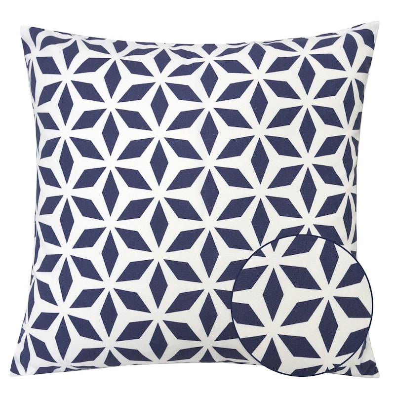 Outdoor Pillow, Aqua Crystal Grid - Blue - Set of 2