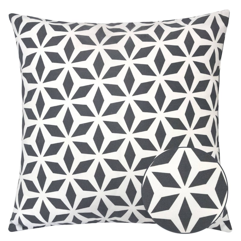 Outdoor Pillow, Aqua Crystal Grid