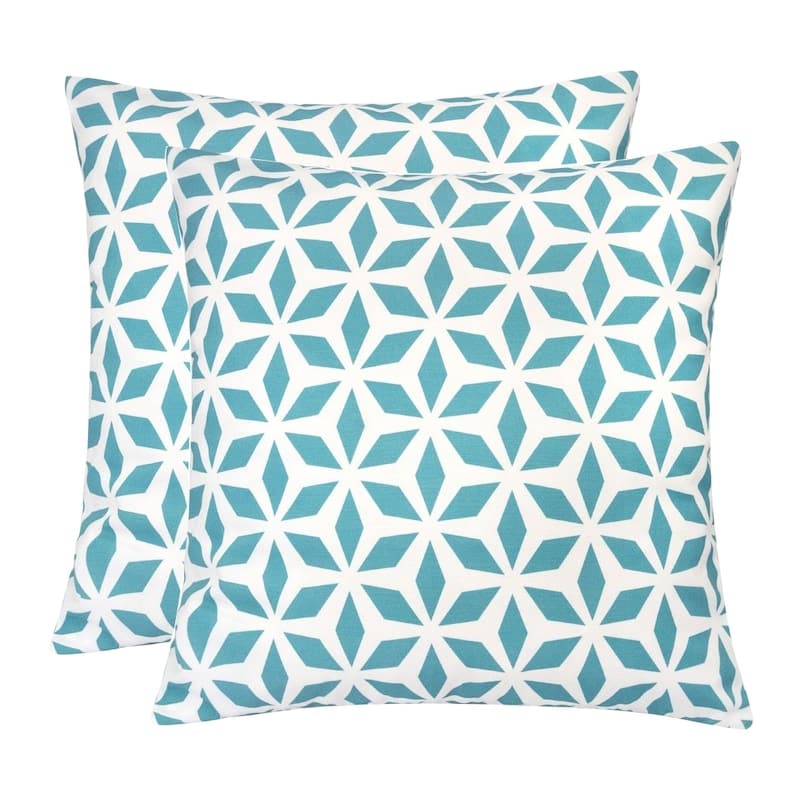 Outdoor Pillow, Aqua Crystal Grid