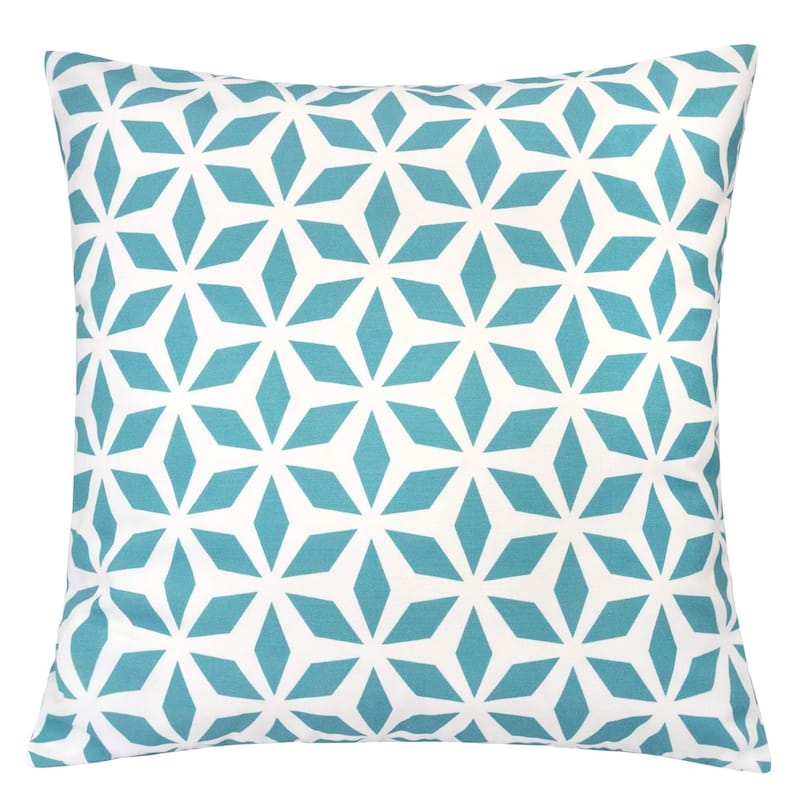 Outdoor Pillow, Aqua Crystal Grid