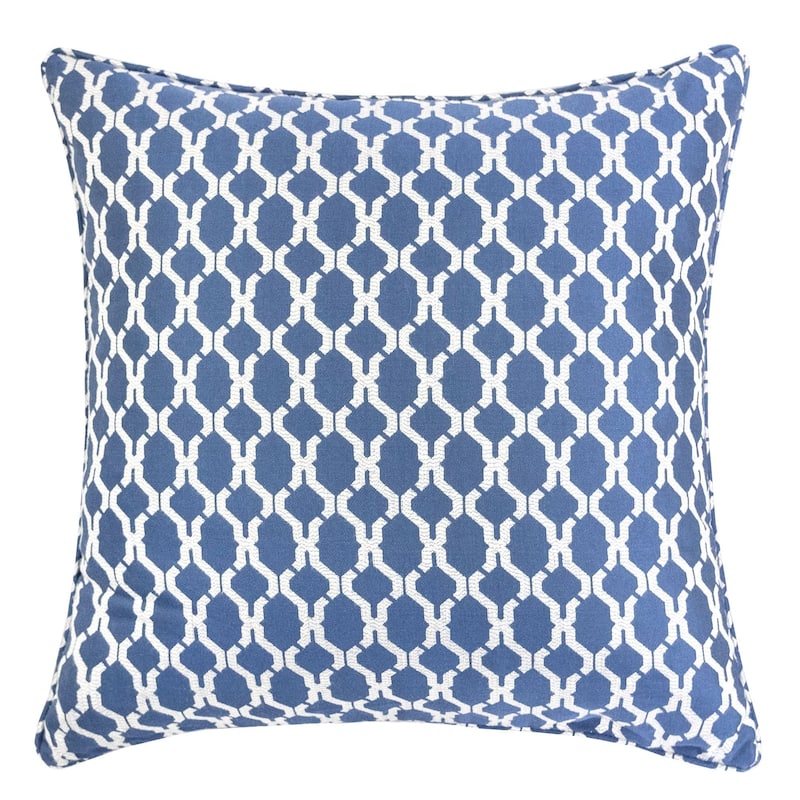Georgia Jacquard 20" Square Decorative Throw Pillow - Navy