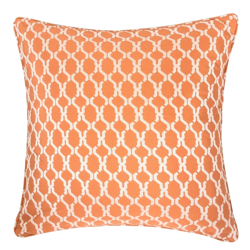 Georgia Jacquard 20" Square Decorative Throw Pillow - Orange