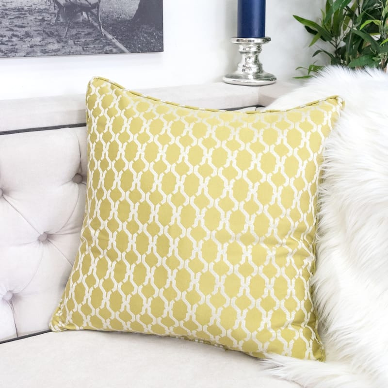 Georgia Jacquard 20" Square Decorative Throw Pillow
