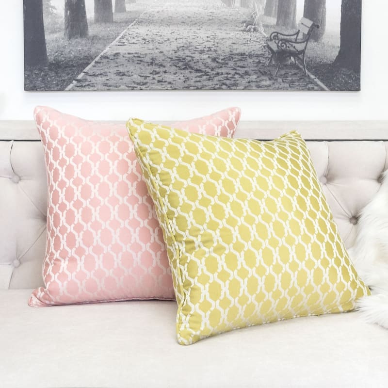 Georgia Jacquard 20" Square Decorative Throw Pillow