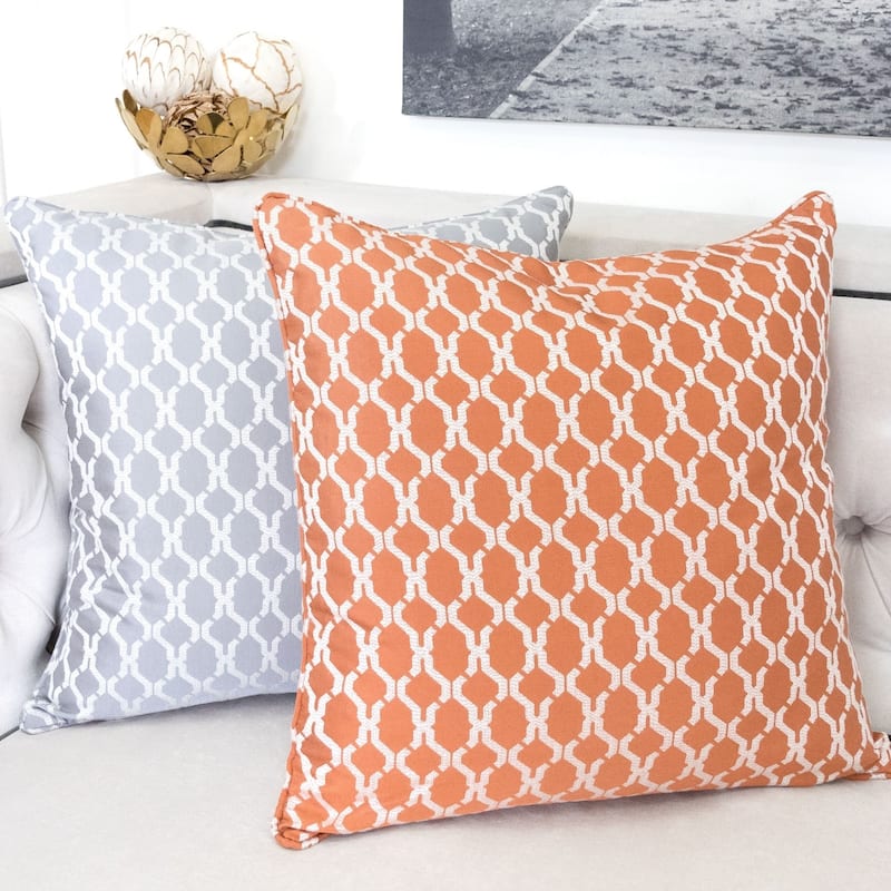 Georgia Jacquard 20" Square Decorative Throw Pillow
