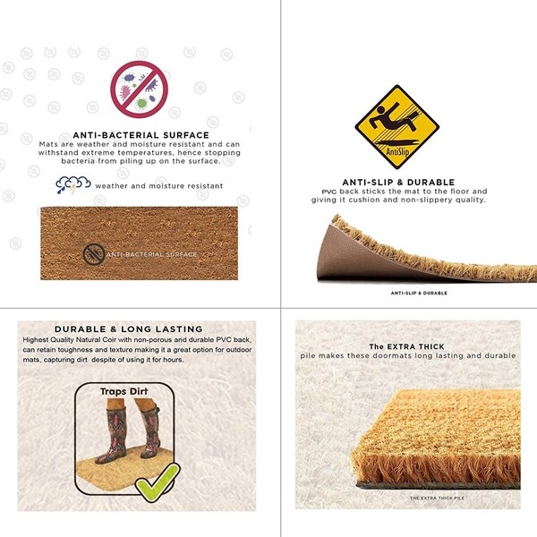 PVC Door Mats /& Boot Scrapers High Quality Natural Coir