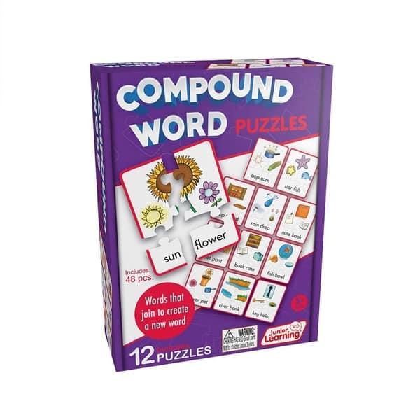 slide 1 of 1, Junior Learning Compound Word Learning Educational Puzzles