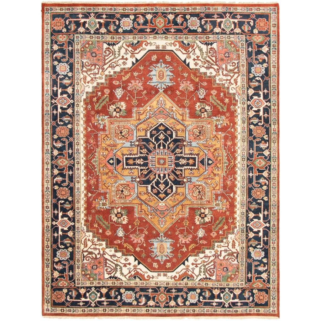 Hand-knotted Serapi Heritage Red Rug - ECARPETGALLERY - 9'0 x 11'9