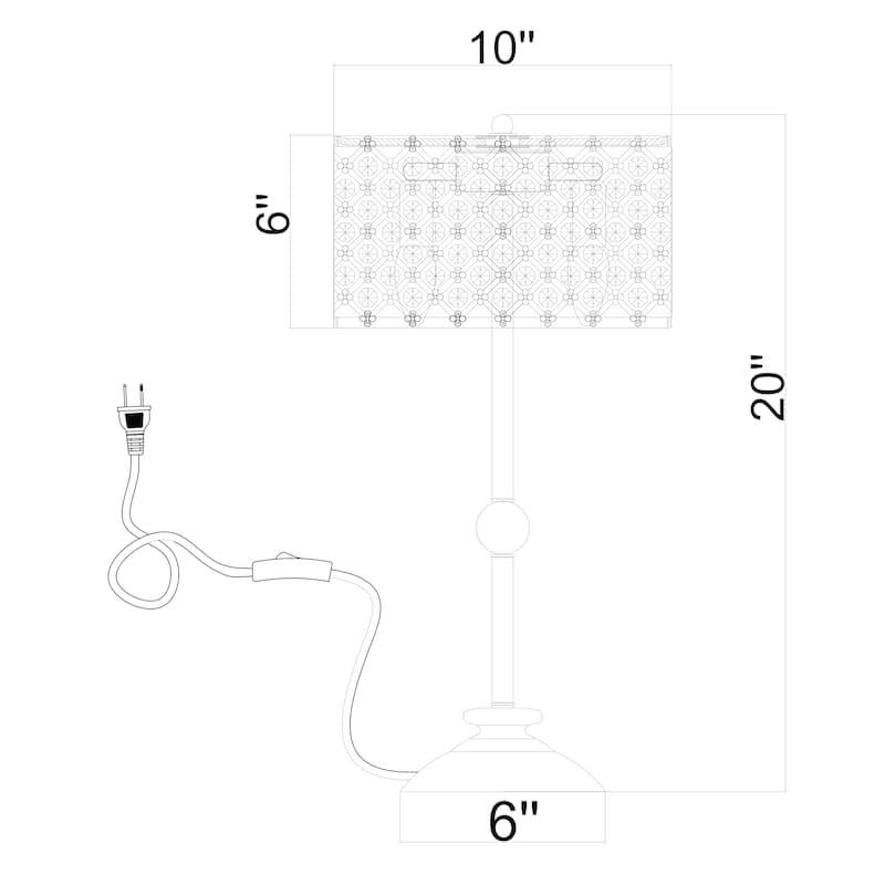 Jeem Crystal and Chrome Table Lamp