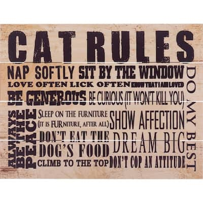 Wood Pallet Art - Cat Rules