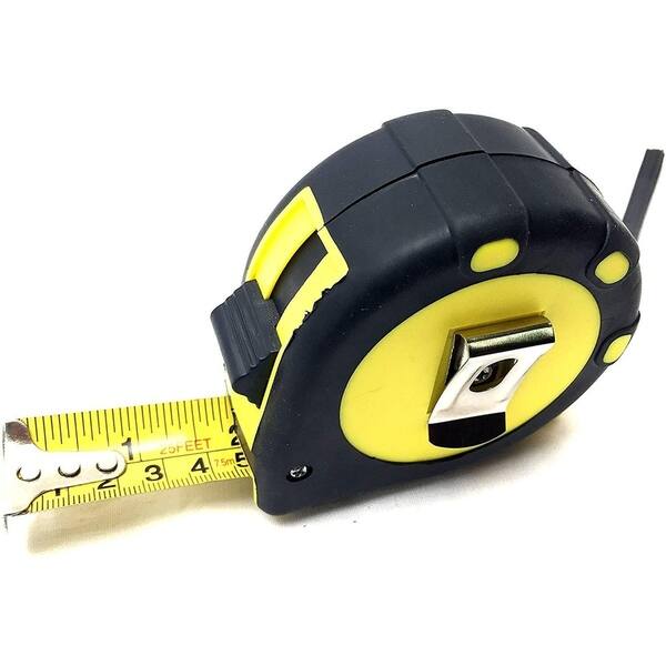 25 Foot Rubberized Tape Measure with Quick Stop Button, 25 feet by 1 inch -  Overstock - 30084837