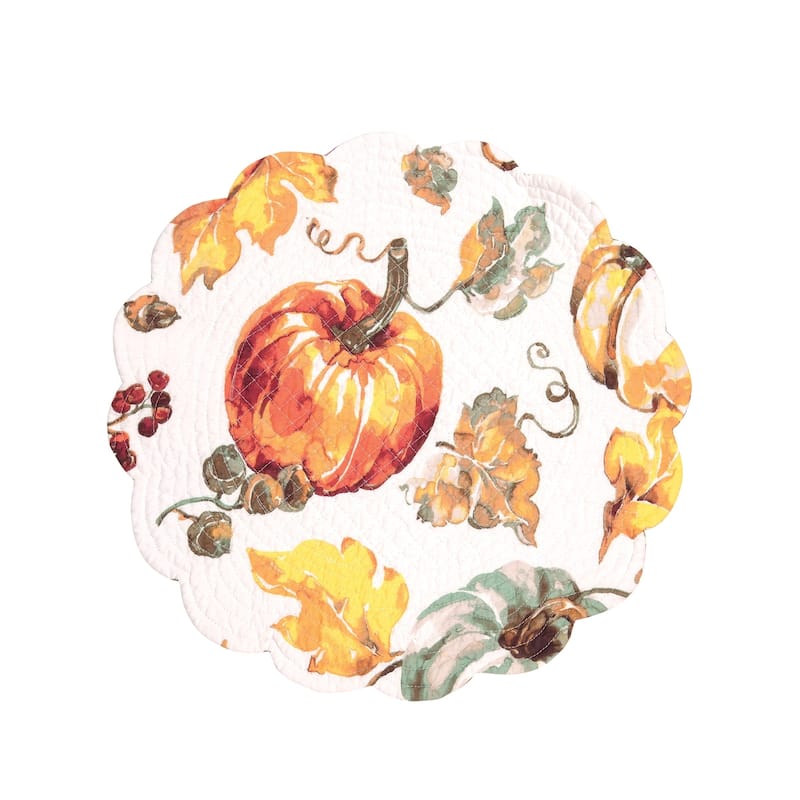 Watercolor Pumpkin Reversible Placemat Set of 6 - 17