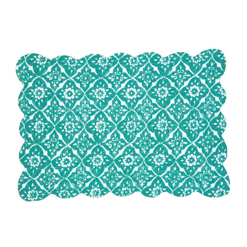Madison Aqua Reversible Placemat Set of 6 Bed Bath & Beyond 30084965