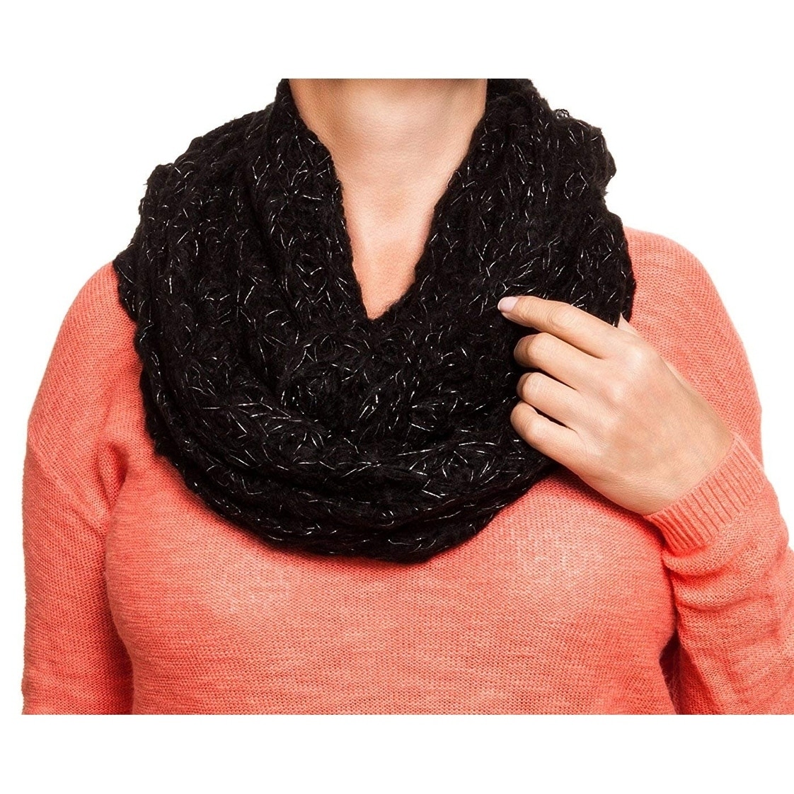 black knit infinity scarf