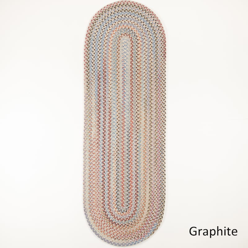 Lake Braided Wool Area Rug - 2 ft x 8 ft - Graphite