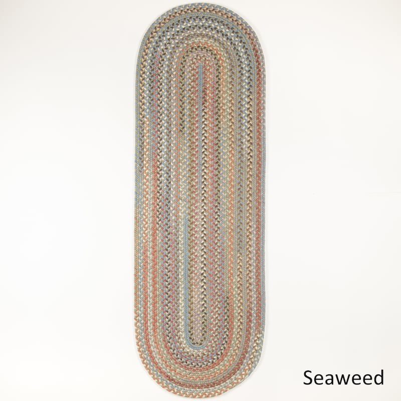 Lake Braided Wool Area Rug - 2 ft x 8 ft - Seaweed