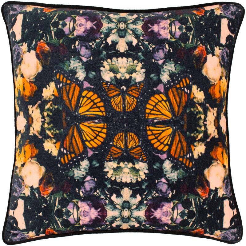 Artistic Weavers Mier Velvet Butterfly Throw Pillow Cover