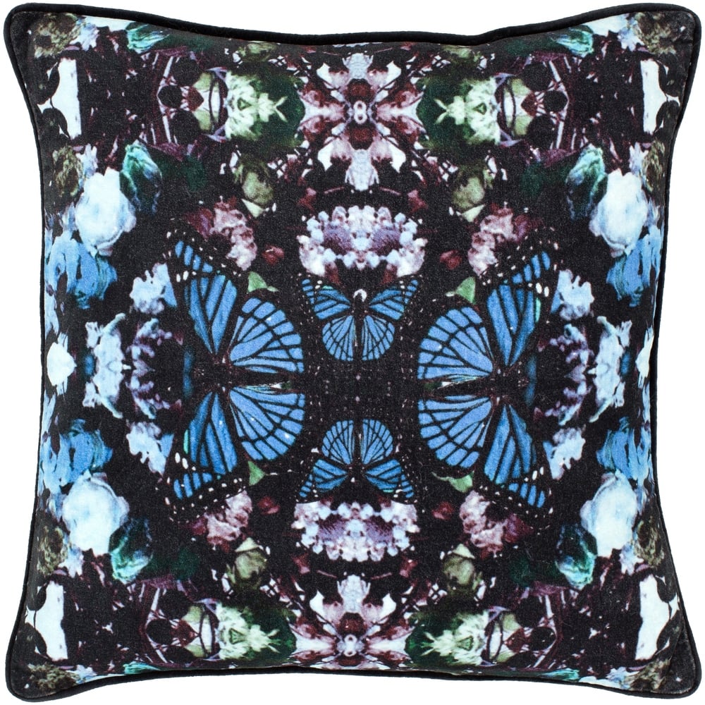 Artistic Weavers Mier Velvet Butterfly Throw Pillow Cover