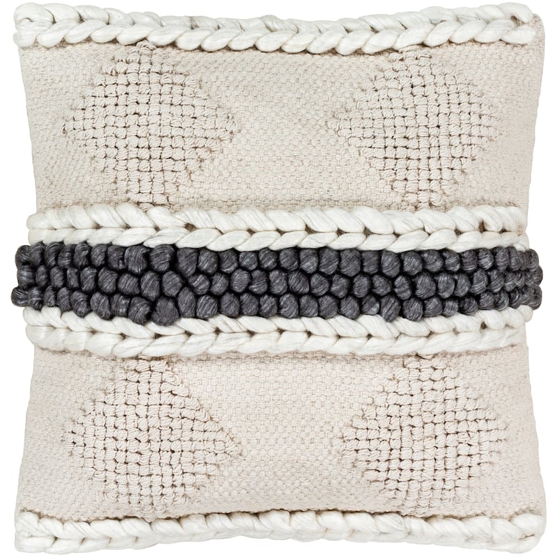 Antwan Hand Woven Patterned Throw Pillow Cover - 22" x 22" Cover