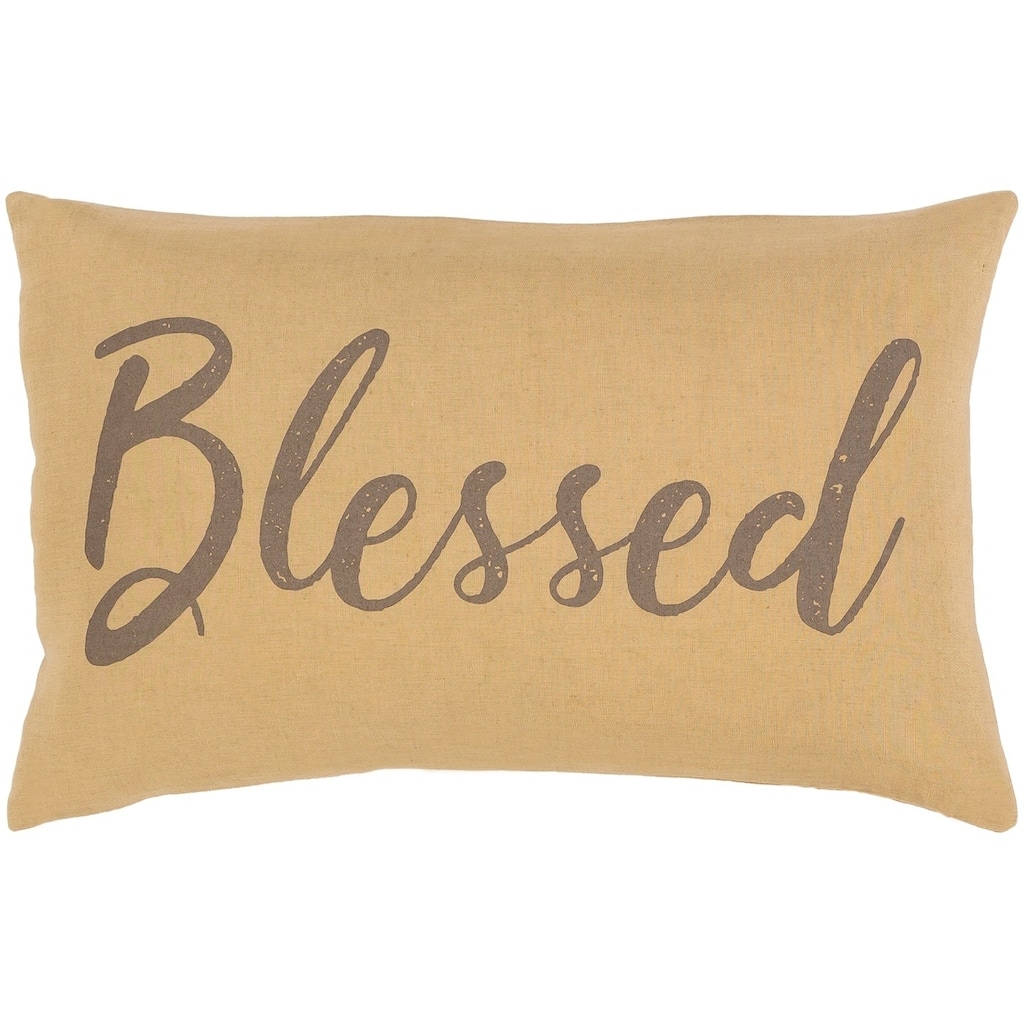 Brighton Neutral "Blessed" 13x20-inch Down or Poly Lumbar Throw Pillow