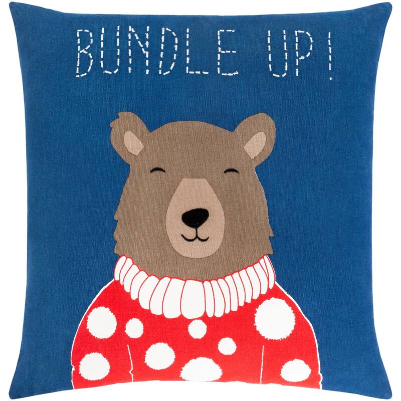 Artistic Weavers Brooklyn Holiday Bear Throw Pillow Cover - 22 x 22