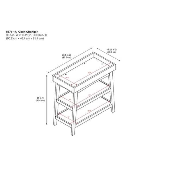 dimension image slide 0 of 2, The Novogratz Harper Baby Open Changing Table