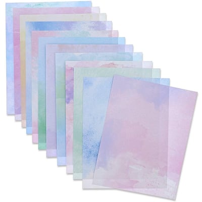 Paper Junkie 96 Sheets Decorative Watercolored Printer Paper 8.5 x 11 in