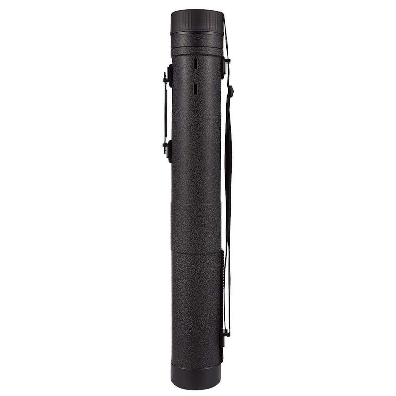 Juvale Black Plastic Expanding Poster Art Document Storage Tube with Strap 30" to 49"