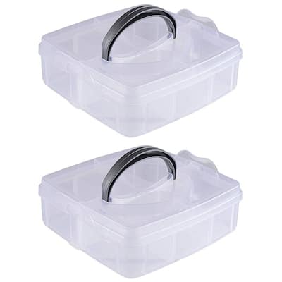 2-Pack Craft Organizer Box, Craft Storage Organizer Container, Plastic Organizer