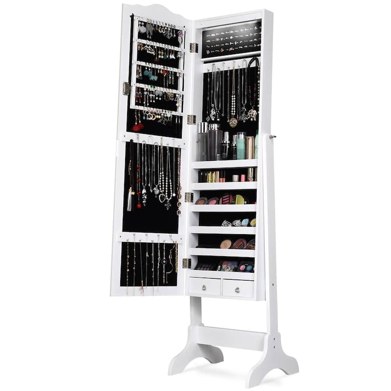 Copper Grove Newtown Espresso Jewelry Cabinet with LED Dressing Mirror