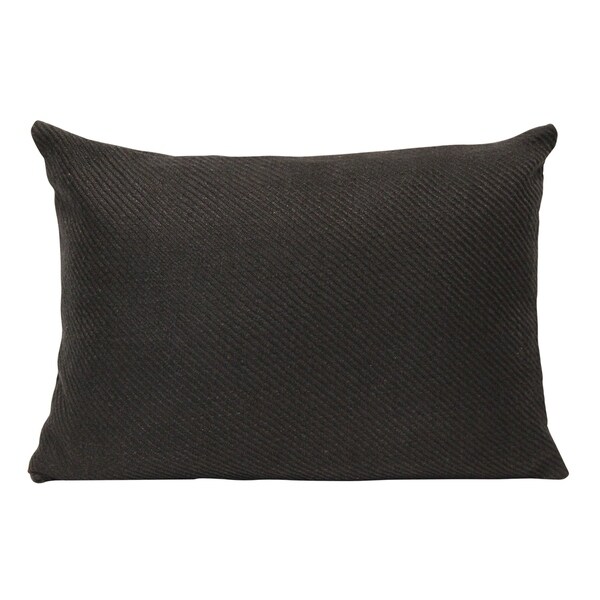Stratton Home Decor Black Ribbed Lumbar Pillow