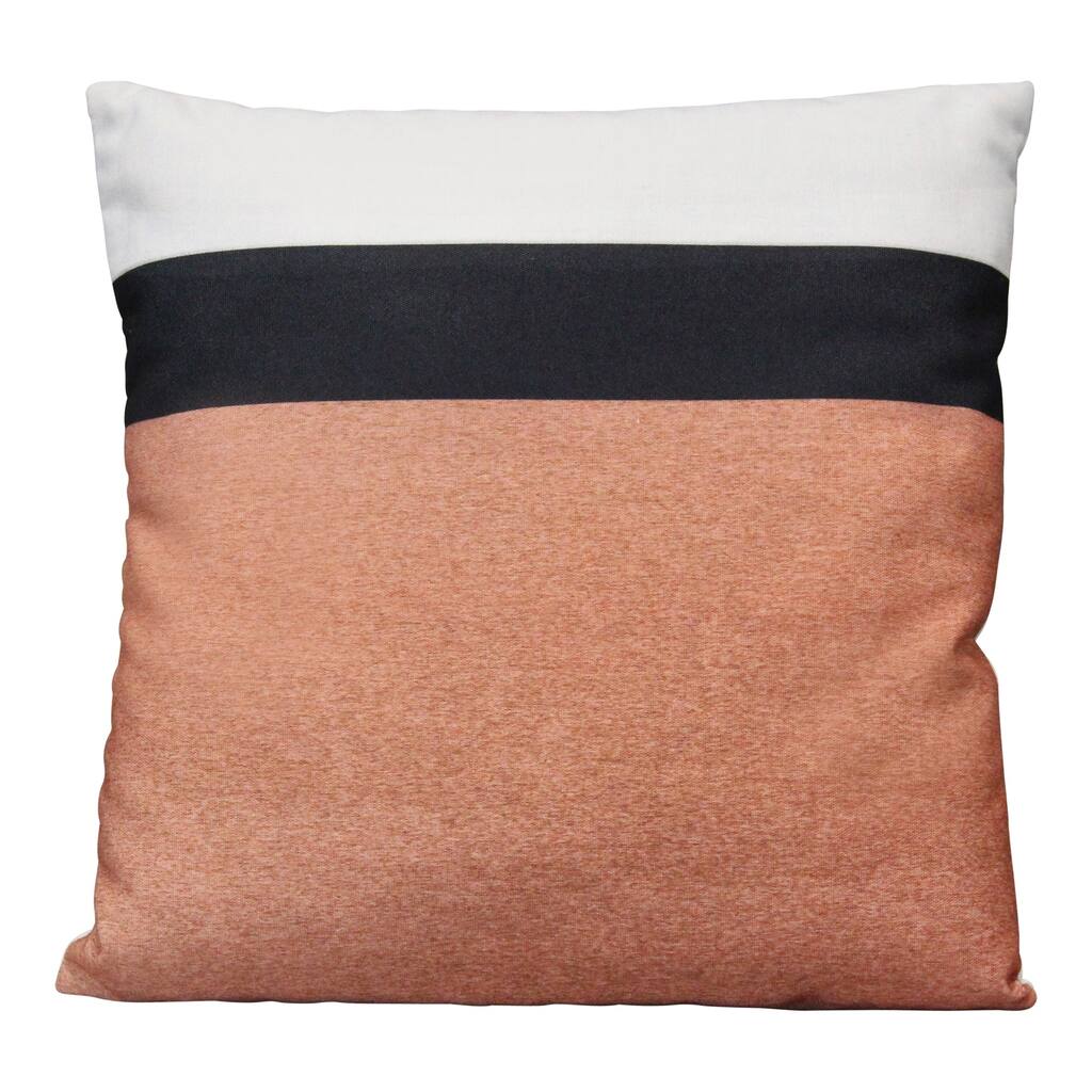 Stratton Home Decor Light Coral And Black Stripe 18" Square Pillow