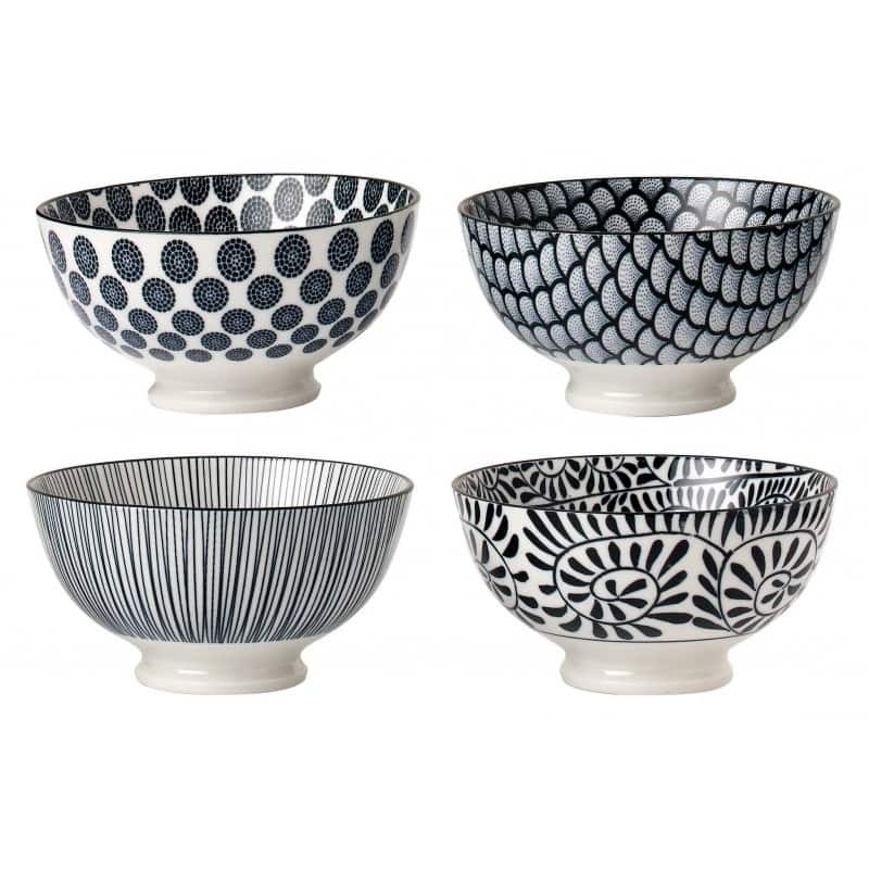 4 Piece Cereal Bowl Set - Color - Black
