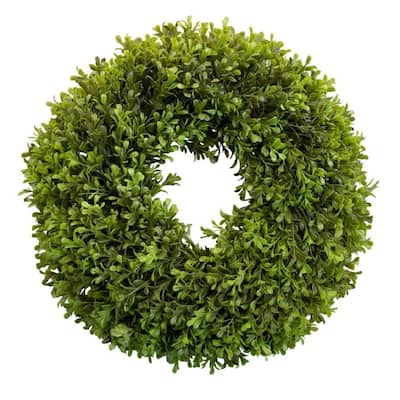 Regency Spring Artificial Boxwood Round Wreath 16"