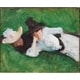 Two Girls Lying On The Grass By John Singer Sargent 1890 Black Frame 